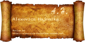 Alexovics Hajnalka névjegykártya